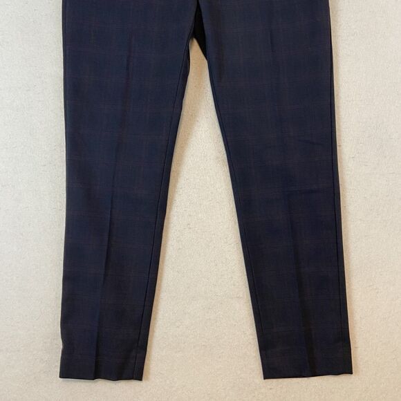 Banana Republic Tailor Fit Trouser Pants Men's 34x31.5* Dark Blue Plaid Preppy - Picture 3 of 7